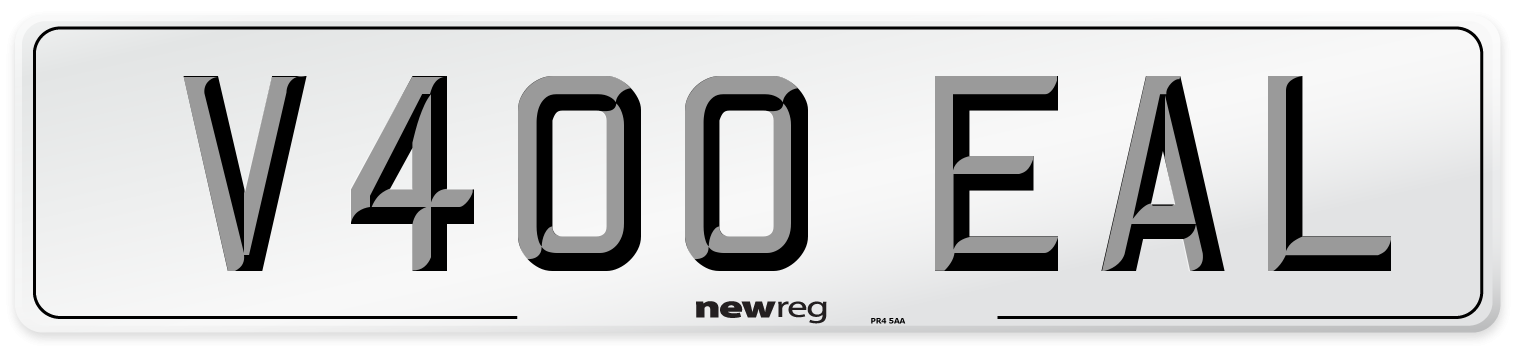 V400 EAL Number Plate from New Reg